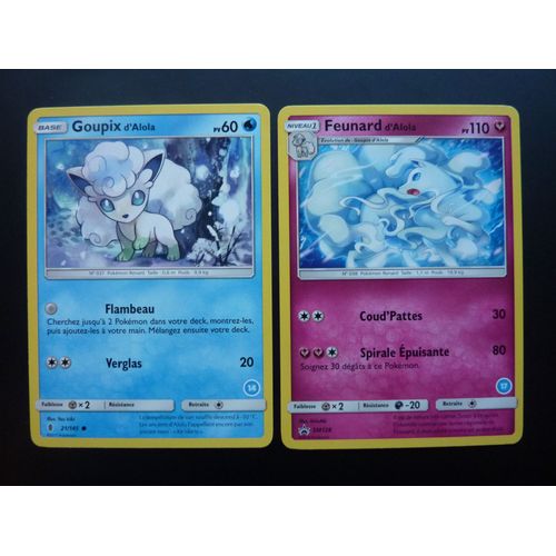 Goupix D'alola 21/145 Et Feunard D'alola Sm128 - Pokemon Soleil Lune Kit Dresseur 2018