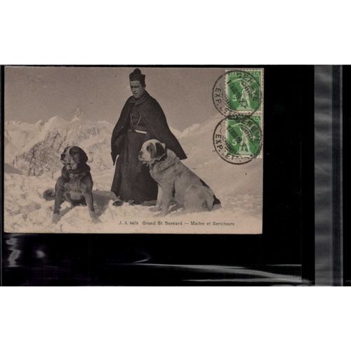 Carte Postale Grand St-Bernard - Maitre Et Serviteurs En L'état Sur Les Photos