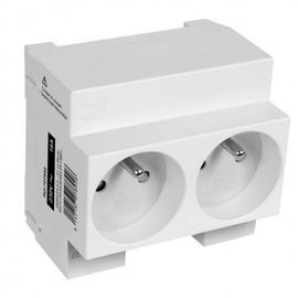 Double prise de courant modulaire 2P+T 10/16A gris DEBFLEX
