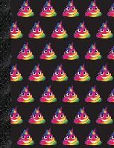 My Super Cute Black Rainbow Unicorn Poop Emoji Composition Book: 150 Pages Or 75 Sheets, Wide Ruled, Softcover
