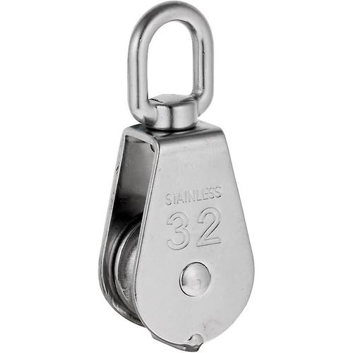 Réa simple à émerillon robuste en acier inoxydable M32