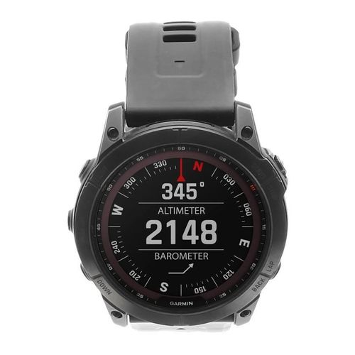 Garmin fenix 7X Sapphire Solar - 51 mm - titane gris carbone DLC - montre de sport avec bracelet - silicone - noir - taille du poignet : 127-210 mm - affichage 1.4" - 32 Go - Bluetooth, Wi-Fi...