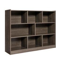 Costway Bibliothèque À 3 Niveaux Et 8 Cubes, Étagère De Rangement Ouverte En Bois Pour Salon, Salle De Jeux, 122 X 32 X 93 Cm, Gris