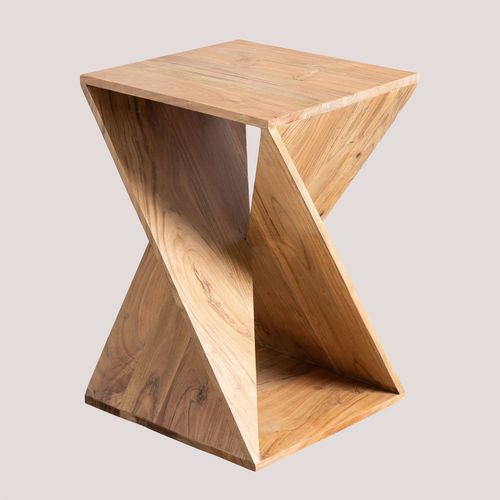 Table De Chevet Carrée 40x40 Cm En Bois D'acacia Gorvea Brun Acacia
