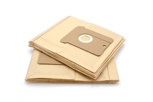 vhbw 10x Sacs compatible avec Dicaff AD 1200e, E1200 aspirateur - papier, 22, 25cm x 20,5cm, couleur sable