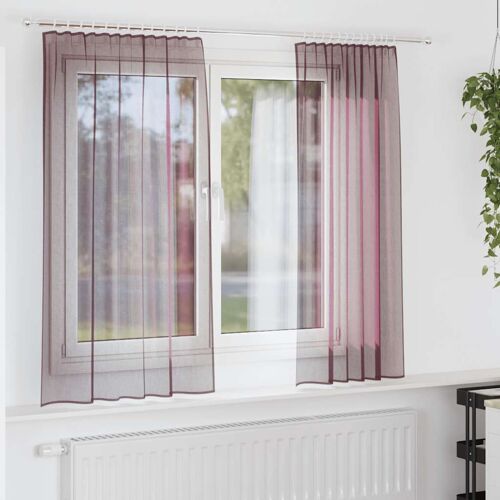 Vidaxl Rideaux En Voile À ?illets (2 Pcs) Violets