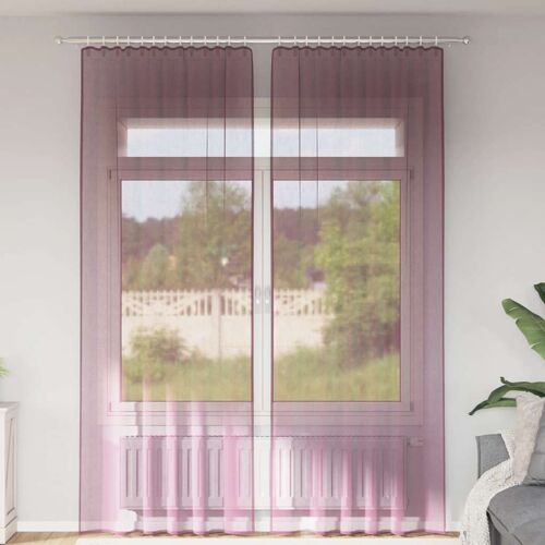 Vidaxl Rideaux En Voile À ?illets (2 Pcs) Violets