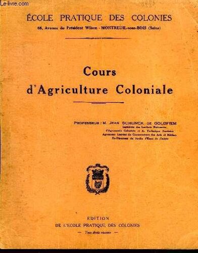 Cours D Agriculture Coloniale