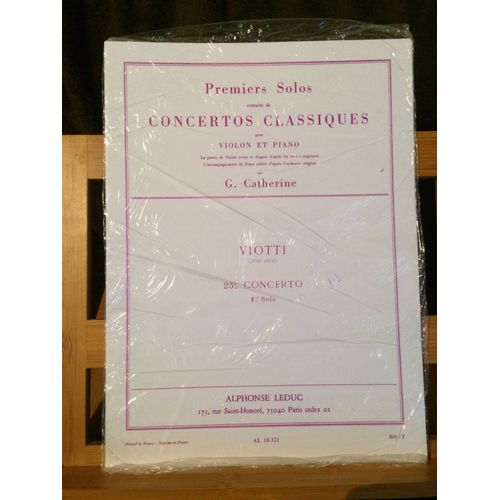 Viotti 1er Solo Du 23e Concerto Transcription Violon Piano G. Catherine Premiers Solos Extraits Des Concertos Classiques Éditions Leduc