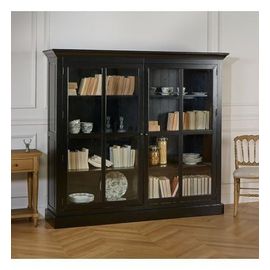 Robin Des Bois - Kenneth - Vitrine Style Romantique En Bois Massif, 2 Portes - Noir