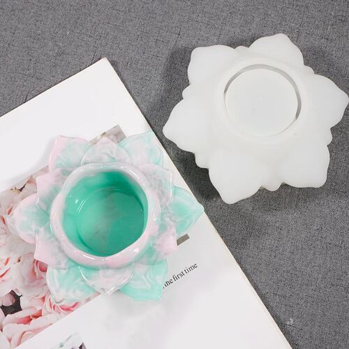 Porte-Bougies Lotus 3d En Résine Époxy, Moule En Silicone, Porte-Bougies De Fleurs, Moule, Outil De Décoration Artisanale, Bricolage À La Maison