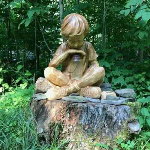 Sculpture De Garçon, Ornement Lumineux, Statue De Bureau, Décoration Artisanale De Jardin