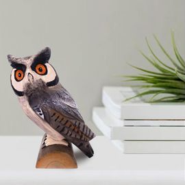 Statue De Hibou En Bois Sculpté À La Main, Figurine D'oiseau À Collectionner, Ornement Pour Chambre À Coucher, Maison, Bureau, Salon De Mariage