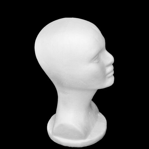 Tête De Mannequin De Tête De Perruque De Mousse De Polystyrène De 11.8 Pouces, Style, Modèle Et Perruques D'affichage, Chapeaux Et Postiches