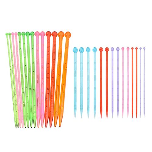 Aiguilles À Tricoter Colorées À Pointe Unique, 7 Tailles, Pour Foulards, Chapeaux, Sacs À Main, Chaussettes, Tissage Artisanal, 14 Pièces