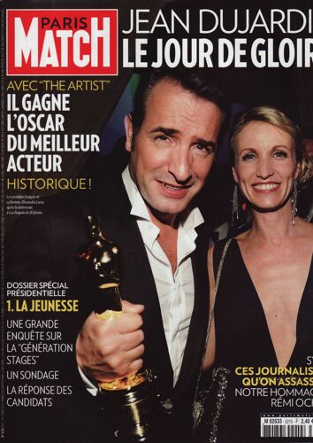 Paris Match / 01-03-2012 N°3276 : Jean Dujardin / Alexandra Lamy (4p) - Omar Sy (3p)