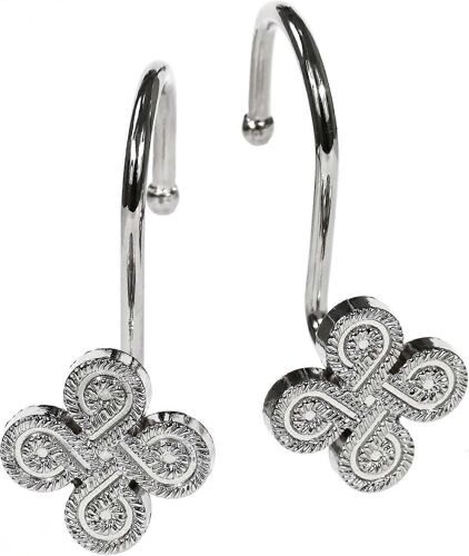 Nickel Shower Curtain Hooks Rings: Silver Rust Proof Metal Shower Hooks for