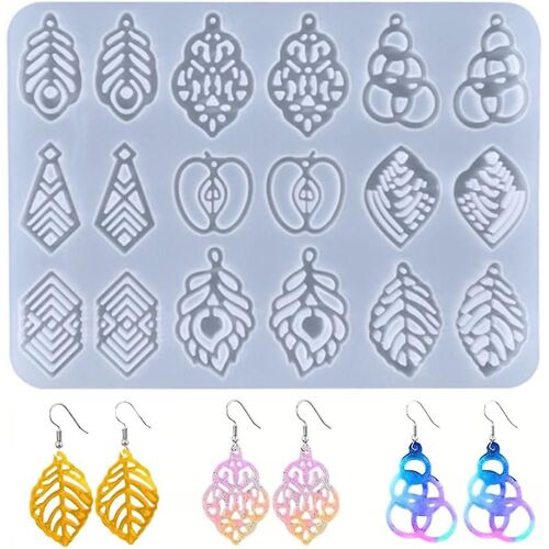 Moule De Boucle D'oreille En Résine - Moules De Bijoux En Silicone Pour Boucles D'oreilles, Colliers, Pendentifs