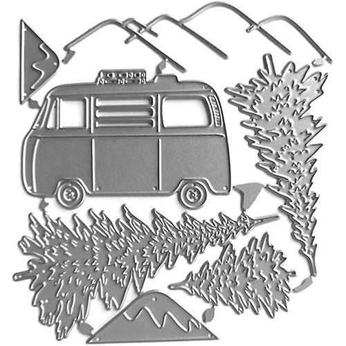 Matrices De Coupe De Paysage - Bus, Pins, Sommets Des Montagnes