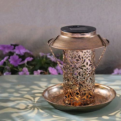 Lampe Solaire Suspendue Style Vintage, Luminaire Décoratif D'extérieur, Idéal Pour Un Jardin Ou Une Cour