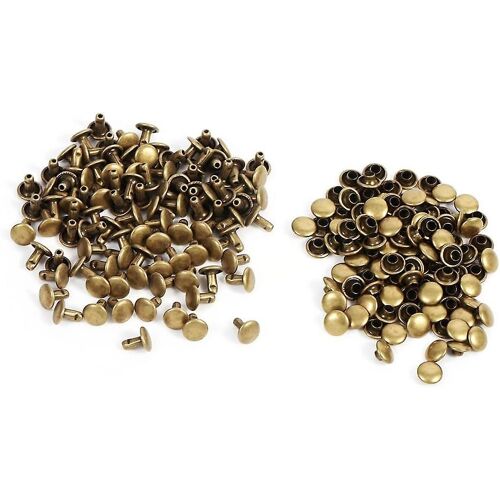 100 Set Double Cover Rivet Tubular Metal Studs Kit 88mm Pour Bricolage