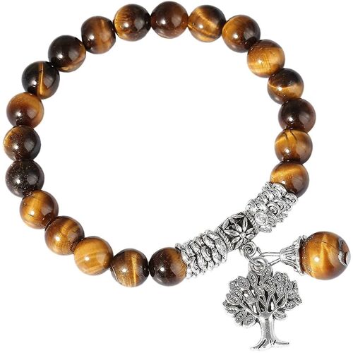 8mm Tree Of Life Chakra Bracelet, Reiki Healing Balancing Lucky Charm Stretch