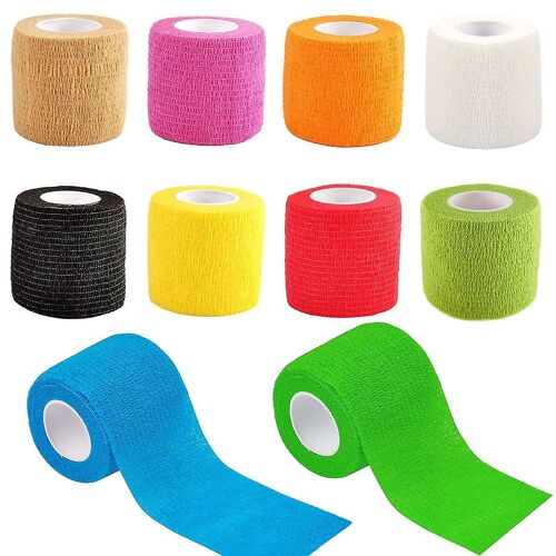 10 Rouleaux De Bandage Cohésif Athlétique - Bandages De Sport Auto-Adhésifs Pour Diverses Utilisations 