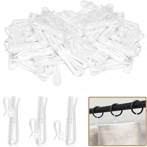 40pcs Plastic Curtain Hooks Ratchet System Pinch Pleat Curtain Hooks Curtain