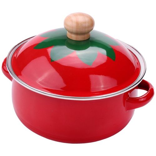 Marmite À Soupe En Émail Pour Tomate, 18cm, 1,5 L, Mini Casserole Pour Cuire Au Gaz À Induction