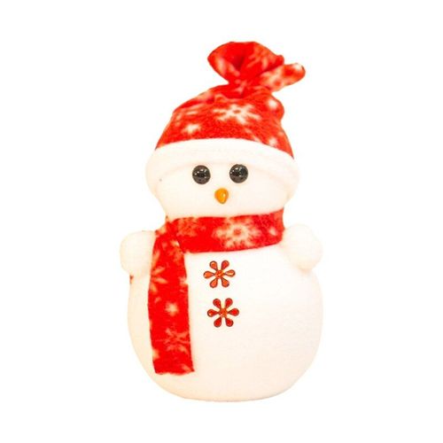 Poupée Bonhomme De Neige En Peluche, Ornement De Noël, Avec Écharpe Rouge Et Chapeau, Figurine Miniature