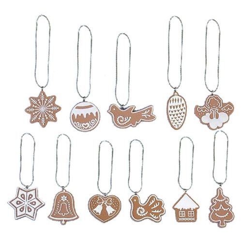 Mini Ornements D'arbre De Noël En Résine, Ensemble De 11 Ange Bonhomme De Neige En Pain D'épice T3le