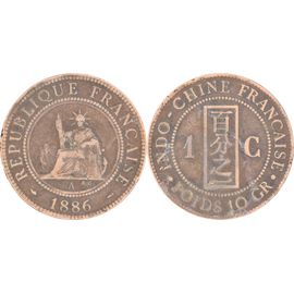 France - Indochine - 1886 - 1 Centième - Paris (A) - 16-059