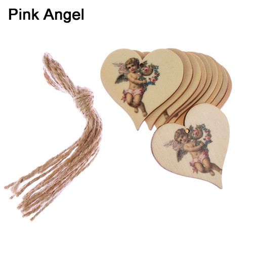 Décoration De Maison En Bois Découpé Au Laser, Bricolage Artisanal, Ange Imprimé, Pendentif En Tranches De Bois, Ornement De Fleur De Rose