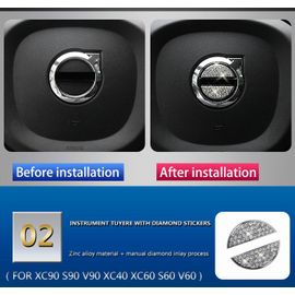 Tous Les Nouveaux - 2017-2020 V90 - Autocollants De Décoration De Voiture En Diamant, Pour Volvo Xc60 Xc90 S90 V90 Xc40 S60 V60, Modification Intérieure, Accessoires De Voiture