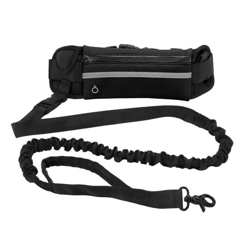 Laisse Pour Chien, Accessoire Pour Animaux Domestiques, Corde Pour Chiot, Mains Libres, Vêtement Manuel Multifonctionnel En Polyester Et Coton, Peu Encombrant, Noir