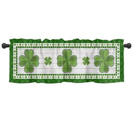 Cantonnières De La Saint-Patrick Pour Fenêtres, 1 Panneau, En Grain De Bois Vert
