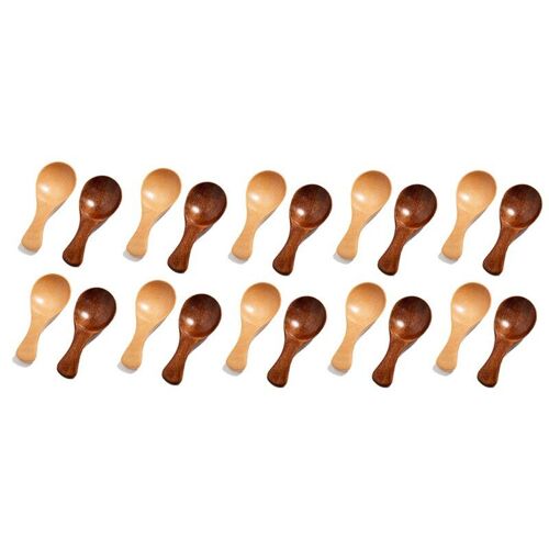 Mini Cuillère En Bois Naturel, Cuillère À Thé, Cuillère À Café Au Miel, Condiment Sel Cuillère À Sucre, Outils De Cuisine Gadgets-20pcs