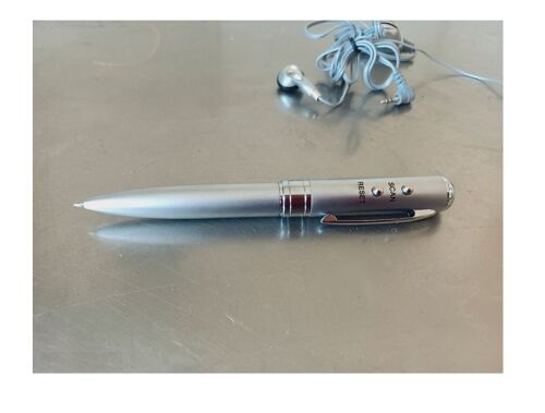 Stylo Radio Musique Stations Audio Info Design Argent Electro Auto A Pile Bouton Reglable Antenne Fm Silver Scan Reset A Ecouteur ..Cartouche Hs:.N Ecrit Pas Collection Pen Ball Bille