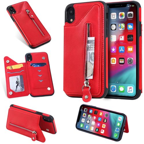 Coque Iphone Xr,Etui Pour Iphone Xr,Coque En Cuir Pour Iphone Xr,Convient A Etui La Iphone Xr,Rouge