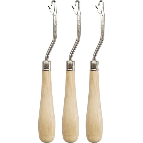 Outils De Crochet De Verrouillage, 3pack De Crochets De Loquet Courbés En Bois