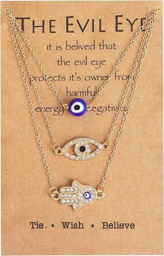 Evil Eye Collier Bracelets.Bleu Turc En Cuir De Verre Corde Evil Eye Collier Pour Femmes Moi