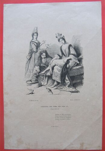 Gravure Ancienne "Cordonnier Pour Dames Sous Louis Xiv " D'après Bonnard 27,5 / 18 Cm