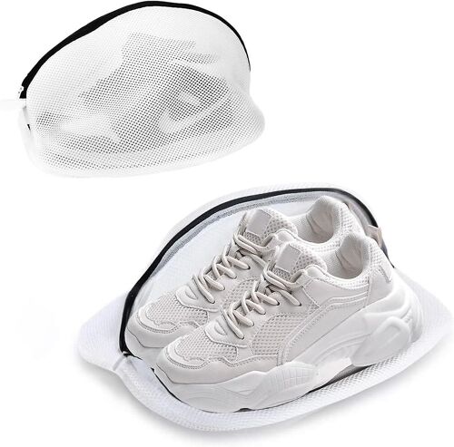 Sacs De Machine À Laver Les Chaussures (2 Pièces) - Sacs À Linge En Maille Respirante Avec Fermetures Éclair Pour Chaussures Et Vêtements