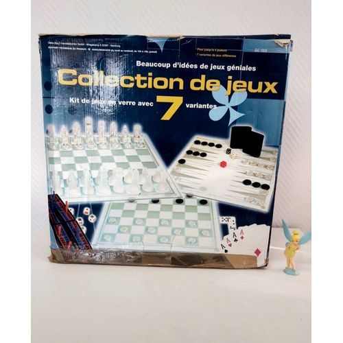 Kit De Jeux En Verre Avec 7 Variantes (Dames, Échecs, Dominos, Backgammon...)