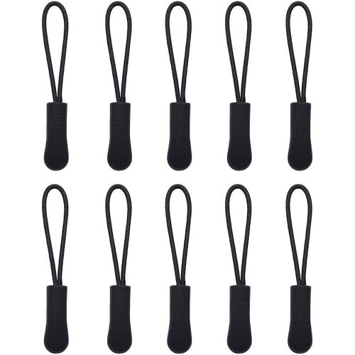 Étiquettes De Traction À Glissière - Tirettes De Cordon, 10 Pièces En Noir