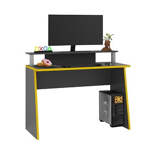Bureau Gamer 93x50x117 Cm Anthracite Et Orange