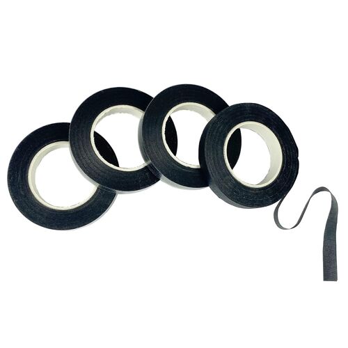 4 Rouleaux 1/2 » De Large Rubans Floraux Noirs - Pour L'emballage De Tige De Bouquet Et L'artisanat Floral