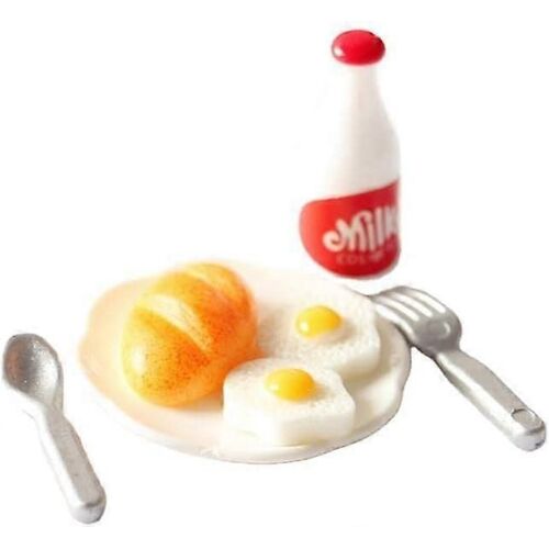 Maison De Poupée Miniature Accessoires Alimentaires, Oeuf Lait Pain Miniature Nourriture Et Boissons