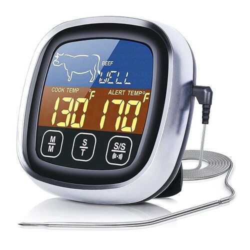 Thermomètre Numérique À Viande Pour La Cuisson, Grand Écran Tactile Lcd Lecture Instantanée Avec Rétro-Éclairage, Thermomètre De Cuisson