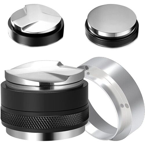 Ensemble de doseur de café 53Mm et entonnoir de dosage 54Mm, niveleur de café à double tête, s'adapte aux doseurs à expresso à main à profondeur réglable